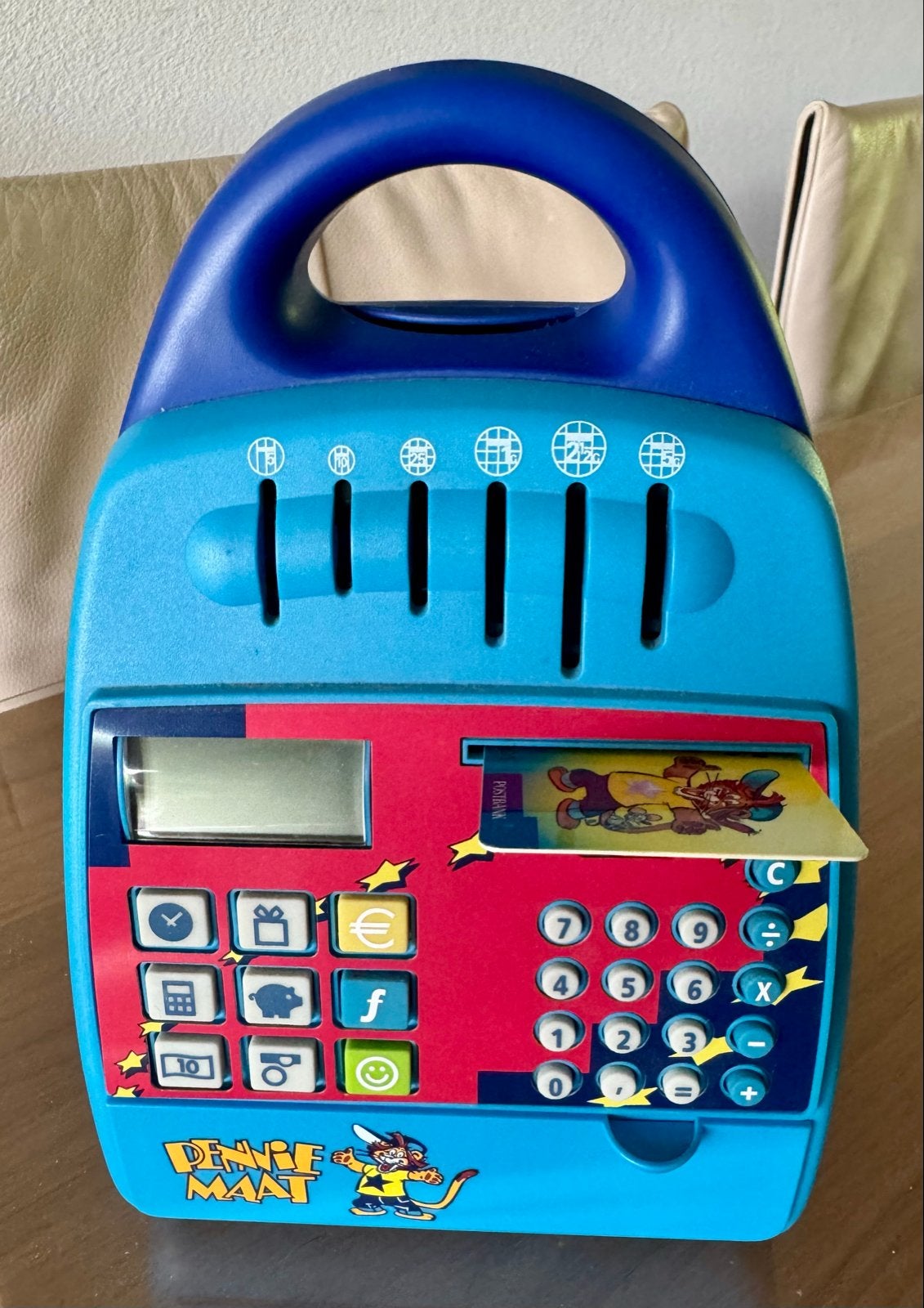 Vintage Penniemaat Postbank spaarpot met pasje en geluid, Ophalen of Verzenden