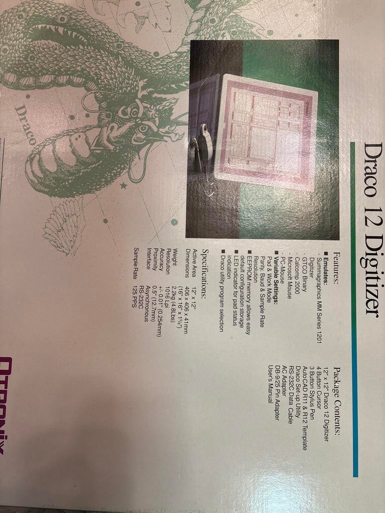 Draco 12 Digitizer: Nauwkeurig en Veelzijdig Tekenapparaat, Ophalen of Verzenden, Gebruikt, Bedraad
