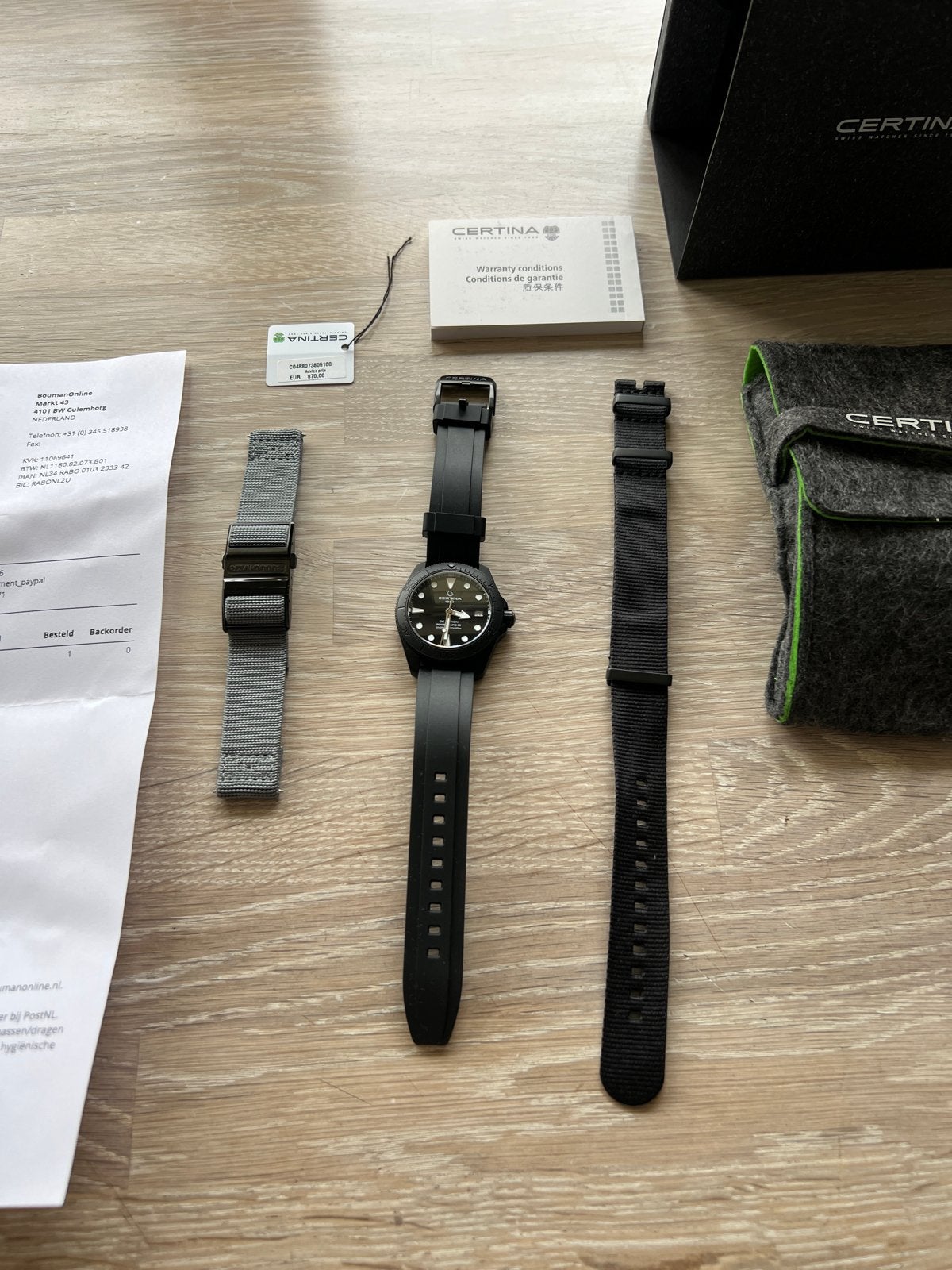 Certina DS Action Diver Ceramic Automatic 38mm, Overige merken, Staal, Polshorloge, Kunststof