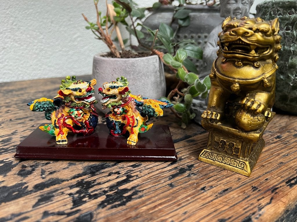 Chinese tempelleeuw foo dog fu dogs guardian tempelwachter, Ophalen of Verzenden, Gebruikt, Religie