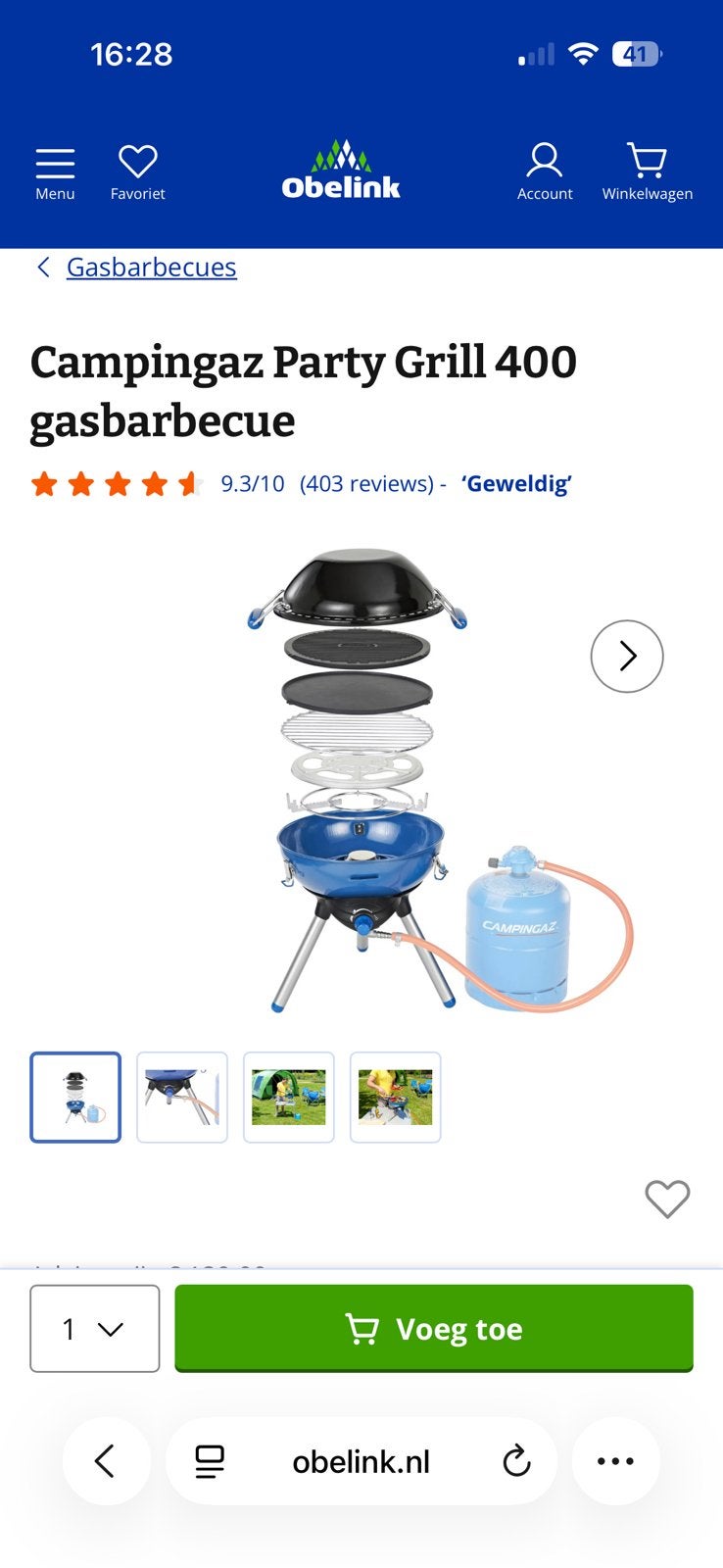 Campinggaz Party grill 400, Ophalen of Verzenden, Zo goed als nieuw