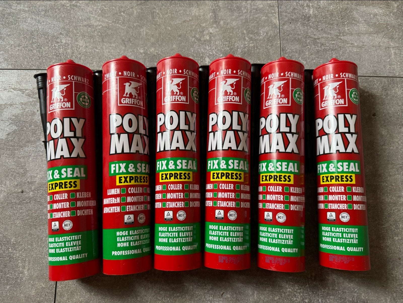 6x Polymax Fix & Seal Express Zwart - Nieuw, Ophalen of Verzenden, Nieuw