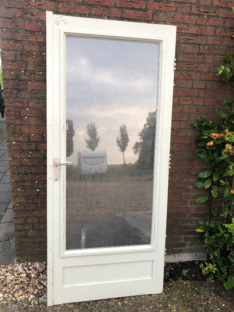 |Hardhouten balkon| buitendeur| dubbelglas| 202X87,5|, Doe-het-zelf en Verbouw, Deuren en Horren, Gebruikt, Buitendeur, 200 tot 215 cm
