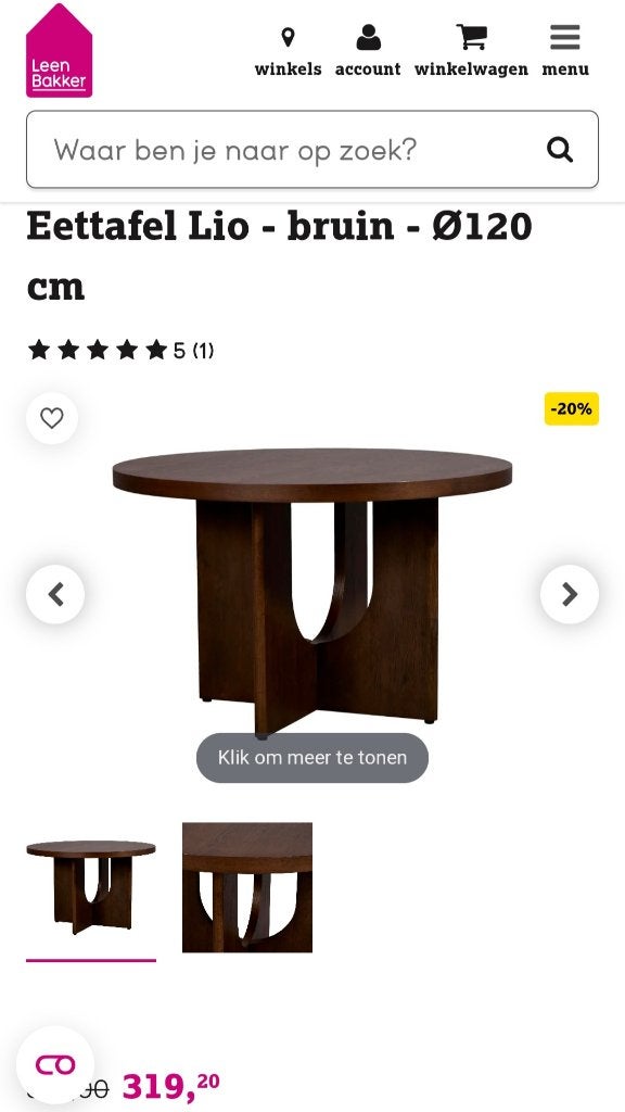 Foto 2 van Eettafel Leo bruin