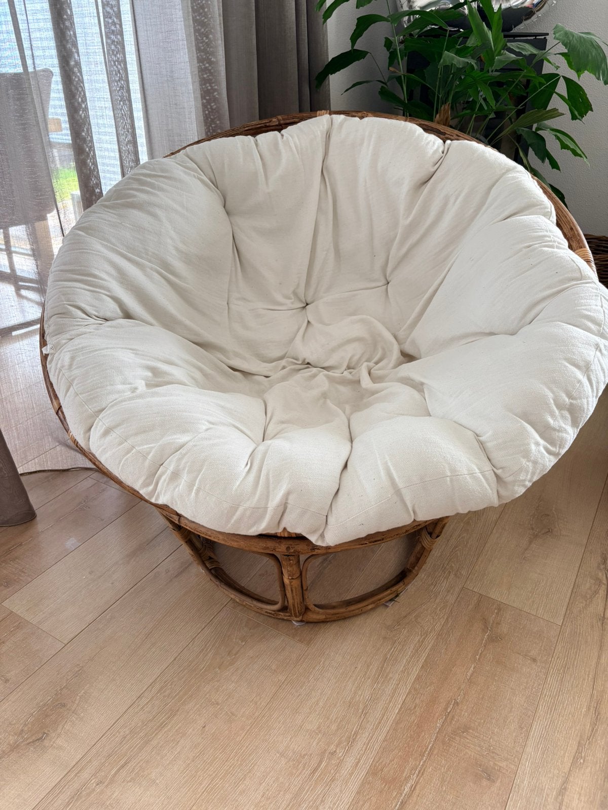 2x Papasan stoel met wit kussen, Ophalen, Minder dan 75 cm, Stof, Zo goed als nieuw