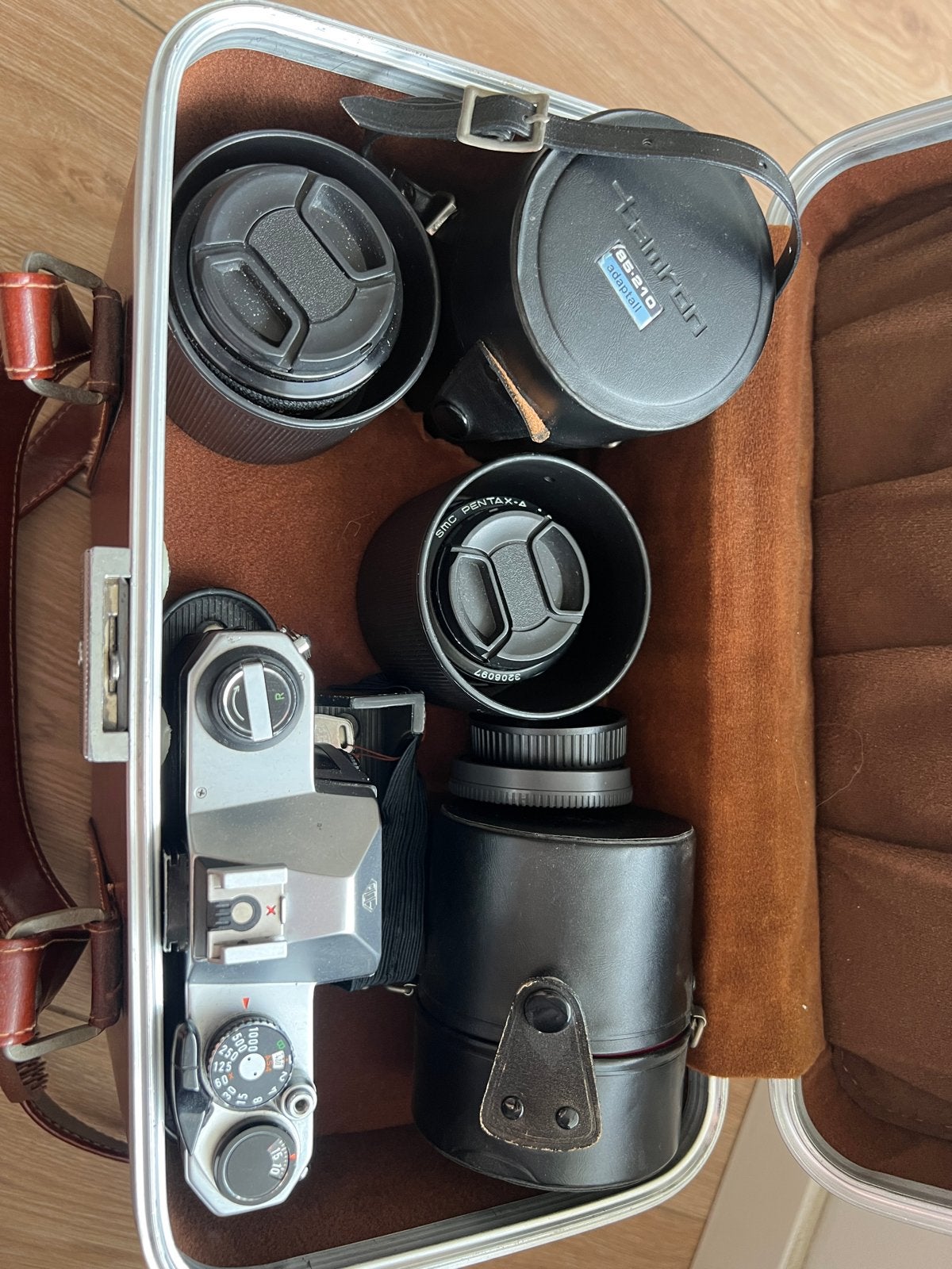 Pentax K1000 incl 3 lenzen en accessoires, Ophalen of Verzenden, Gebruikt, Spiegelreflex, Pentax