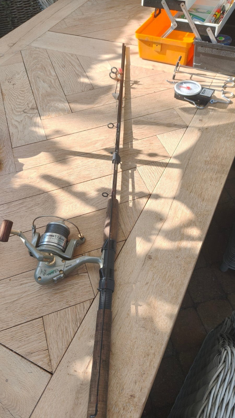 snoek hengel met silstar molen en toebehoren, Watersport en Boten, Hengelsport | Algemeen, Ophalen, Zo goed als nieuw, Molen