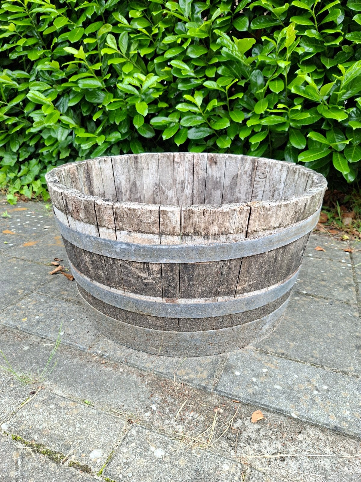 Rustieke houten bloempot/plantenbak, Ophalen, Gebruikt, Rond, 60 tot 100 cm