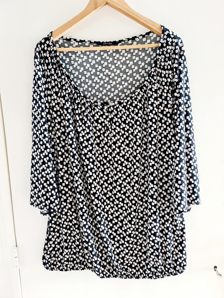 Paprika shirt met leuke print maat xl, Zwart, Maat 46/48 (XL) of groter, Ophalen of Verzenden, Zo goed als nieuw
