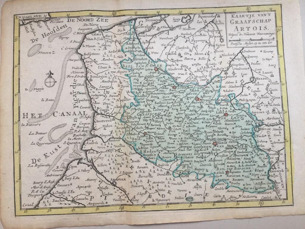 N. Frankrijk, Artois, A van Krevelt / Elwe & Langeveld, 1786, Antiek en Kunst, Verzenden