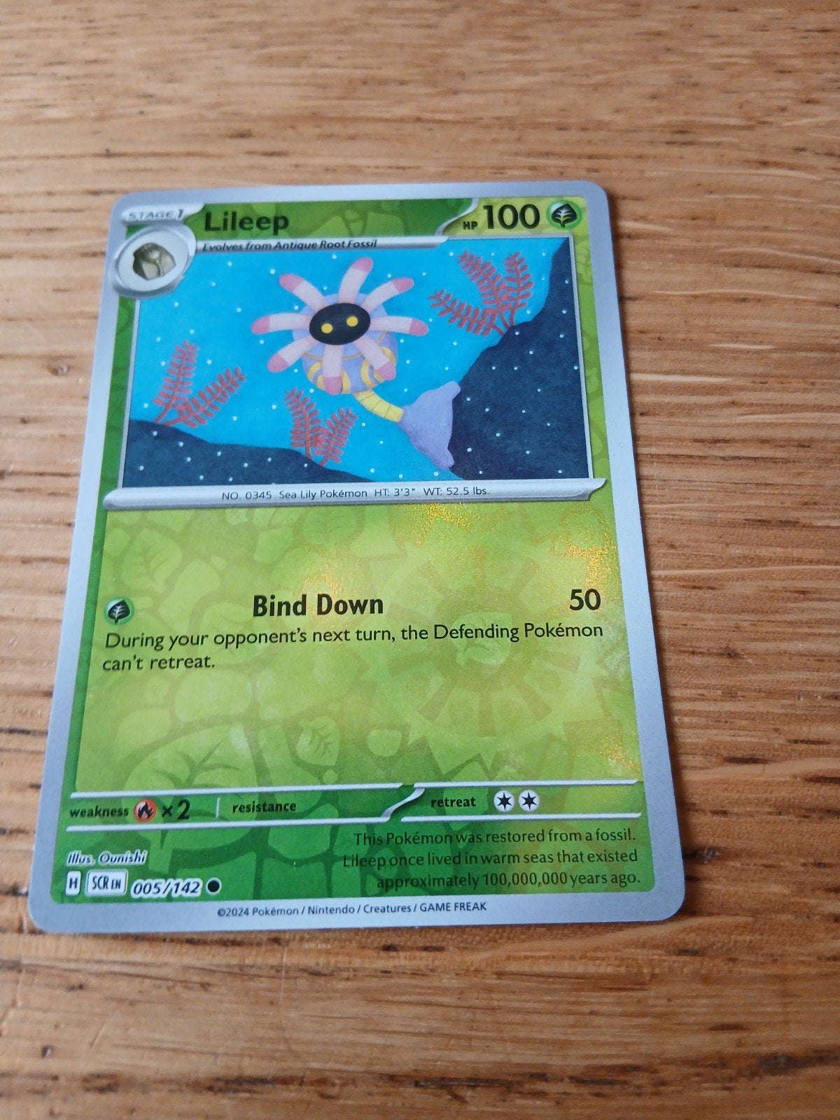 Pokémon Kaart Lileep 005/142 - HP 100, Ophalen of Verzenden, Gebruikt, Losse kaart