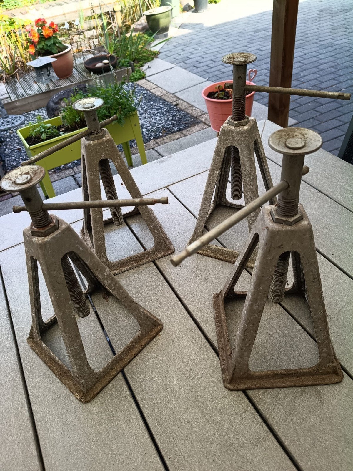 aluminium steunen voor bv caravan, Caravans en Kamperen, Ophalen, Gebruikt
