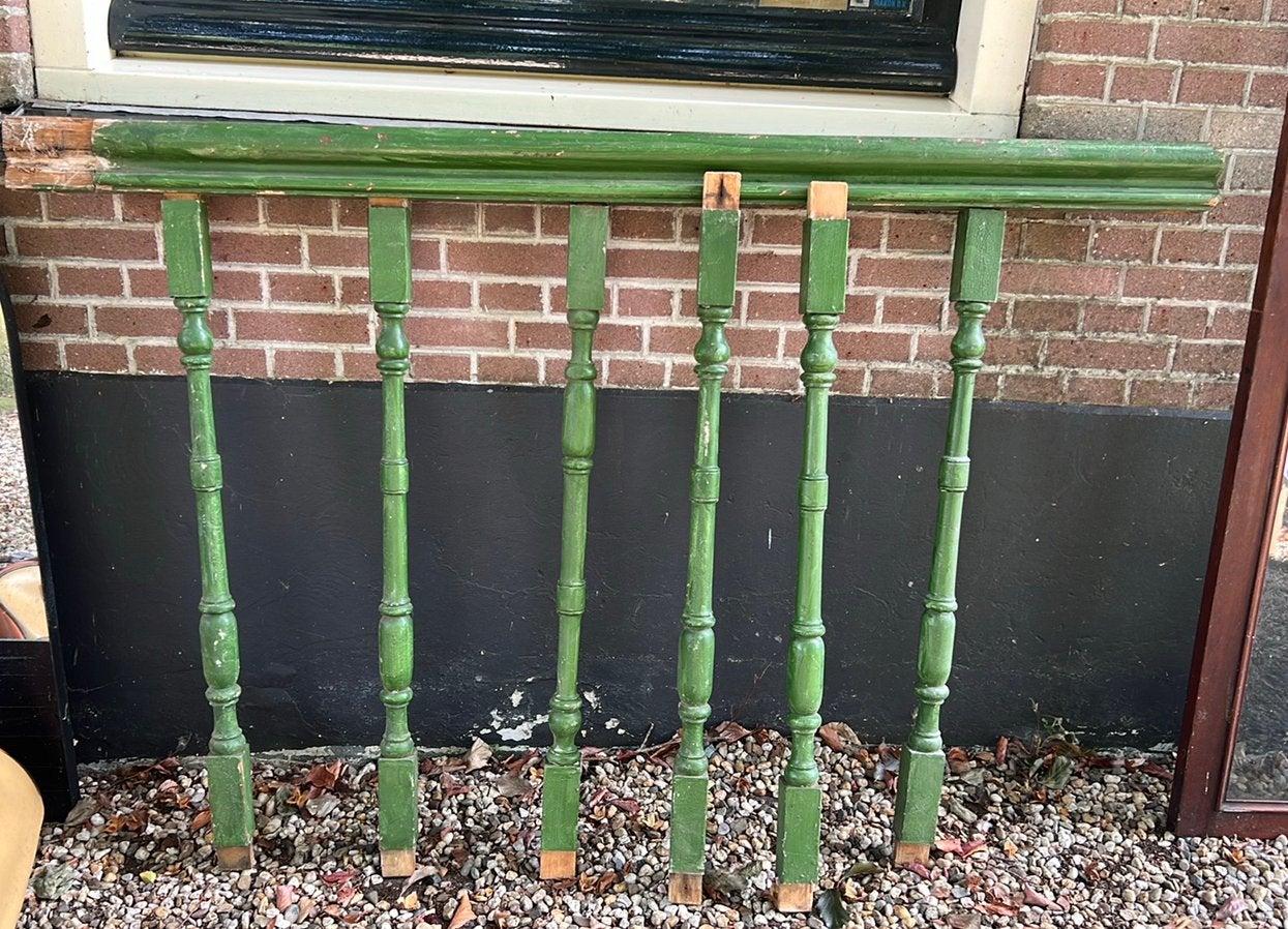 trap spijlen 6 stuks met balustrade, Antiek en Kunst, Ophalen