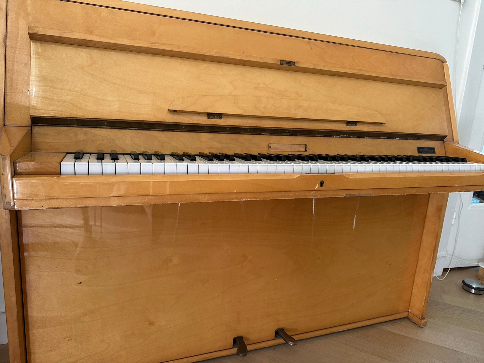 Gebruikte Rippen piano, lichtbruin, Ophalen, Gebruikt, Bruin, Piano