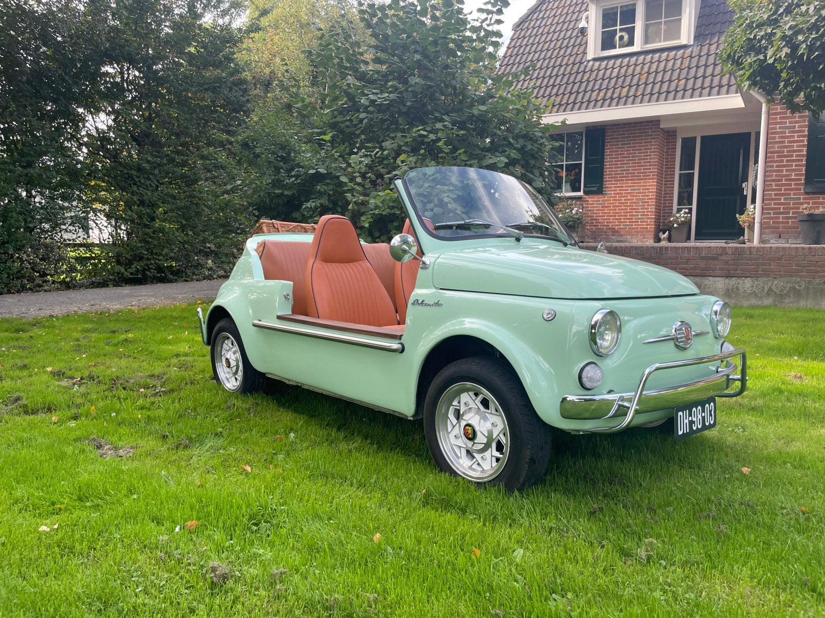 Fiat 500 met 650 cc "jolly" kleur pistache in nieuwstaat, foto 2