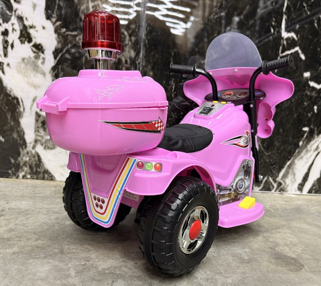 Politiemotor roze 6v Sirene - Verlichting - geluidjes - Lede, Ophalen of Verzenden, Nieuw