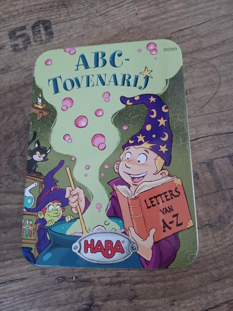 ABC-Tovenarij - Haba educatief spel in blik, Een of twee spelers, Ophalen of Verzenden, Gebruikt, Haba