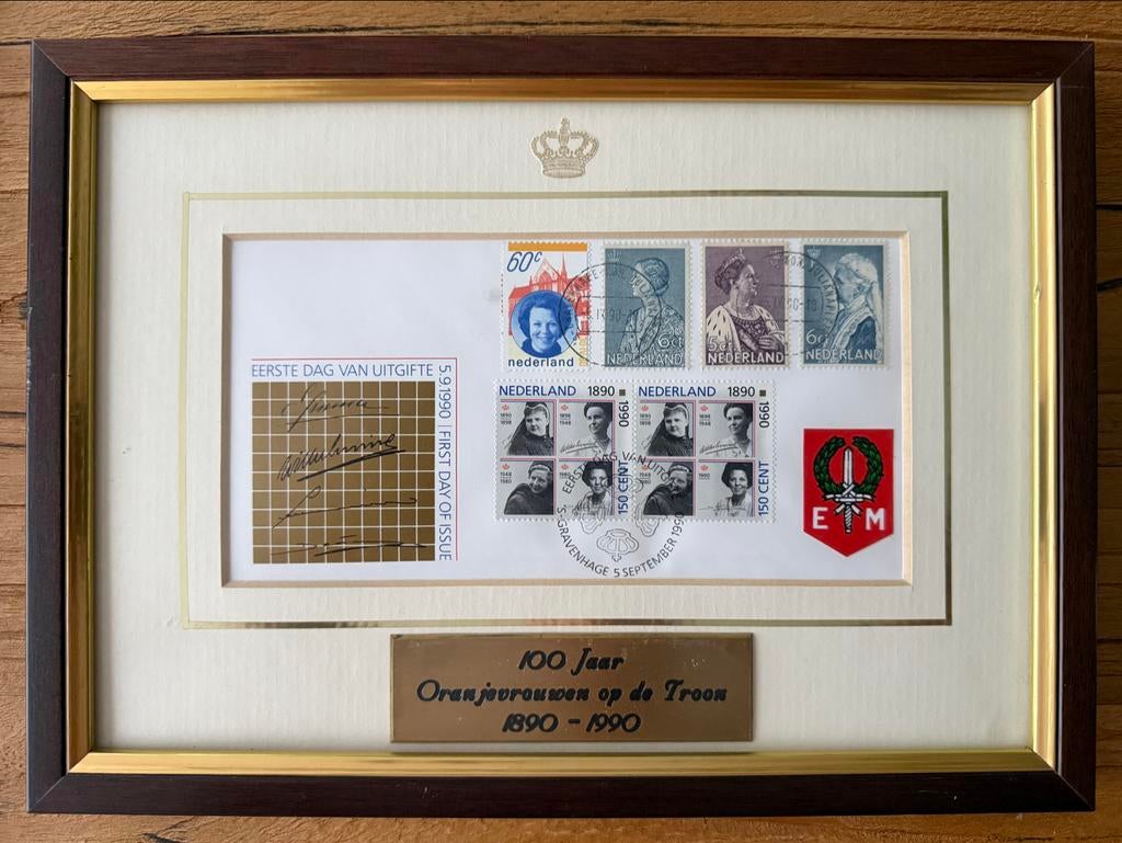 Ingelijste postzegels 100 Jaar Oranjevrouwen op de Troon, Ophalen of Verzenden, Na 1940, Postfris
