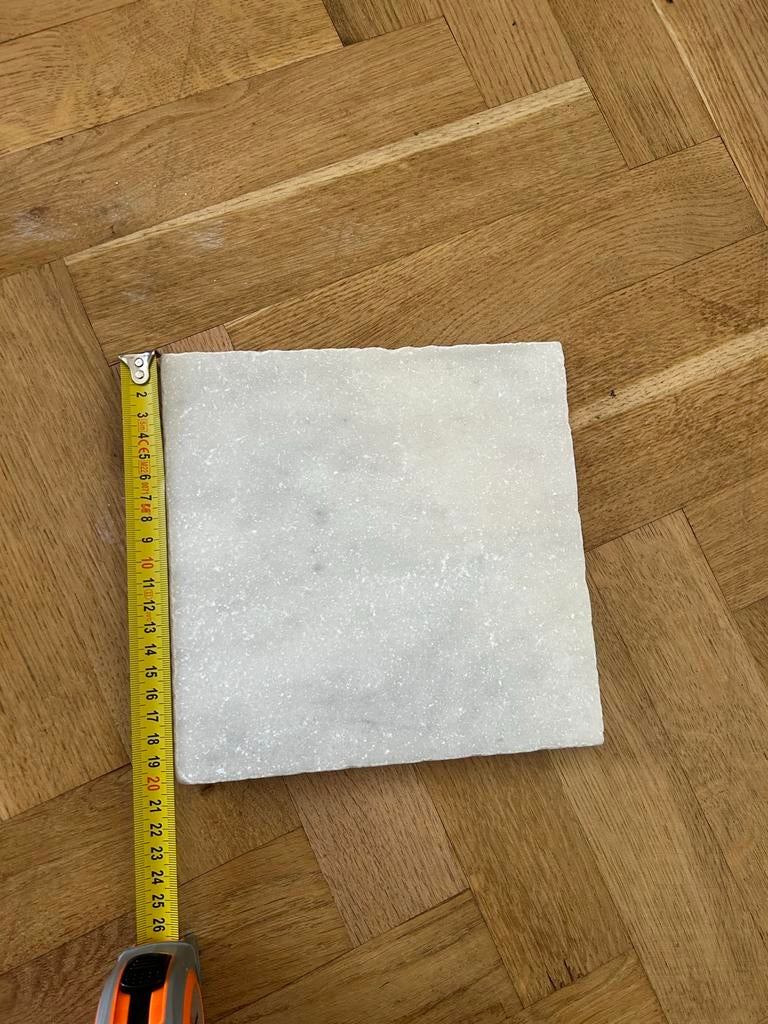 76 Witte Marmeren Tegels 20,3 x 20,3 x 1,2 cm getrommeld, Doe-het-zelf en Verbouw, Tegels, Ophalen, Nieuw, 20 tot 40 cm, Minder dan 5 m²