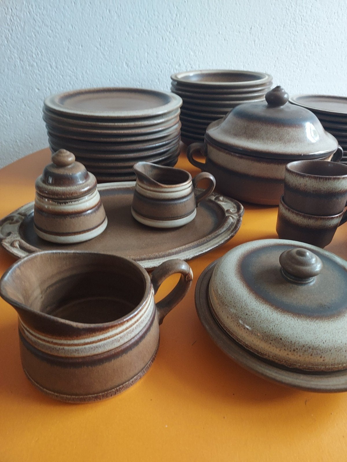 vintage west germany bruin beige Servies, Ophalen