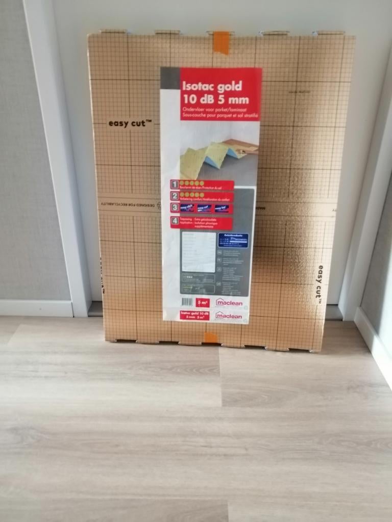 Ondervloer Isotac gold, dikte 5 mm. - laminaat parket, Overige materialen, Nieuw, 5 tot 10 m², Vloerisolatie