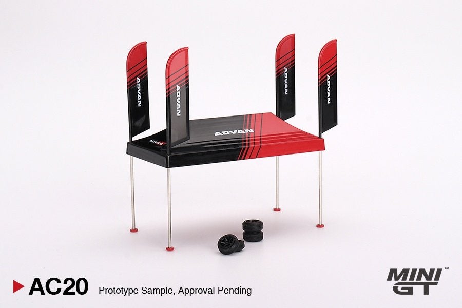 Mini GT Paddock Service Tent Set - ADVAN, Www.rubensmodelautos.nl, Auto, Nieuw, Ophalen of Verzenden