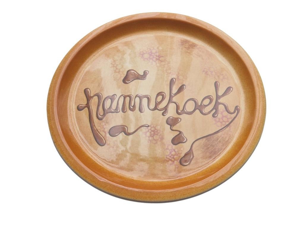 2 handbeschilderd pannekoek borden van Ceramica Virgo, Verzenden, Zo goed als nieuw, Bord(en), Overige stijlen