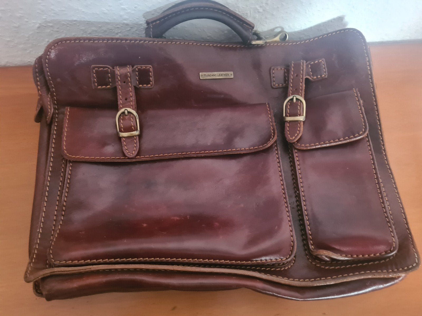 Leren aktetas/laptoptas van Tuscany Leather, Ophalen
