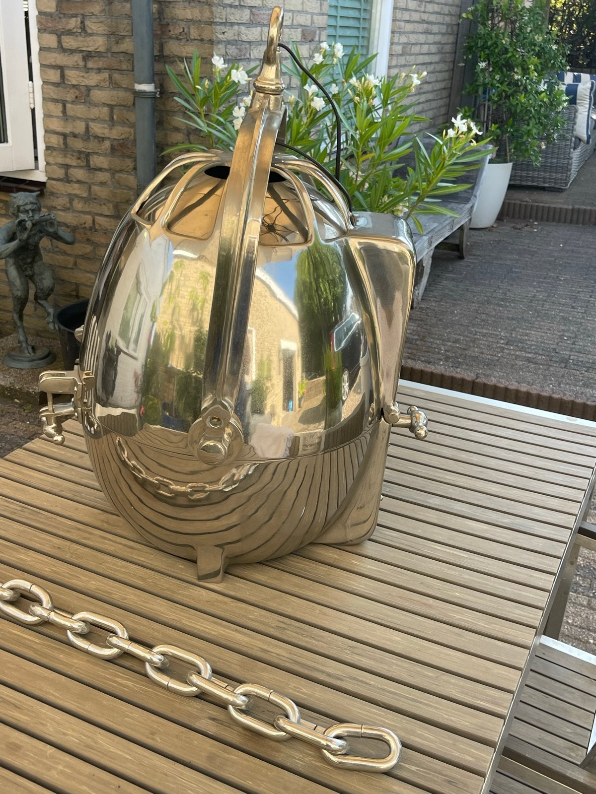 Eichholtz Spitfire-lamp, verchroomd, industrieel design, Huis en Inrichting, Ophalen, Zo goed als nieuw, Metaal