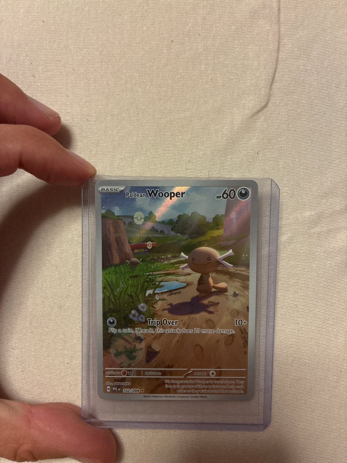 Paldean Wooper 102/094 - Mint Conditie Pokémon Kaart, Ophalen of Verzenden, Nieuw, Losse kaart