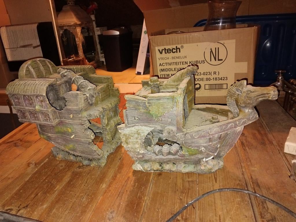 Groot 2 delig schip, Ophalen, Gebruikt, Leeg aquarium