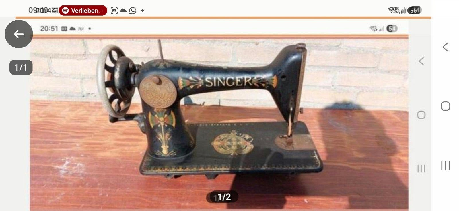 Oude Singer naaimachine,Vintage. Ongeveer 20x25x45 cm. Draai, Antiek en Kunst, Ophalen of Verzenden