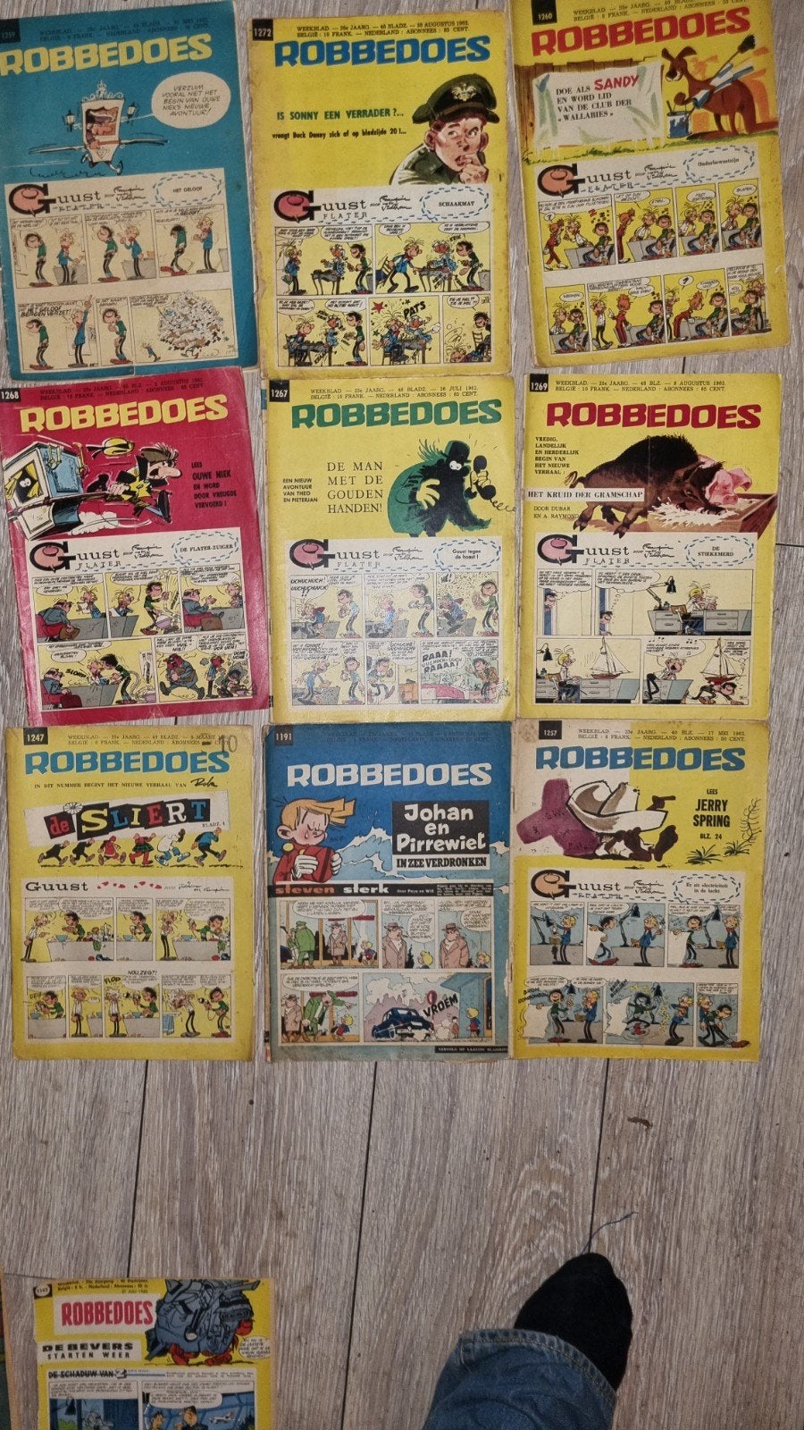 Guust Flater 9 x .Robbedoes stripcomics - 9 x 1962, Boeken, Strips | Comics, Meerdere comics, Ophalen of Verzenden, Gelezen, Europa