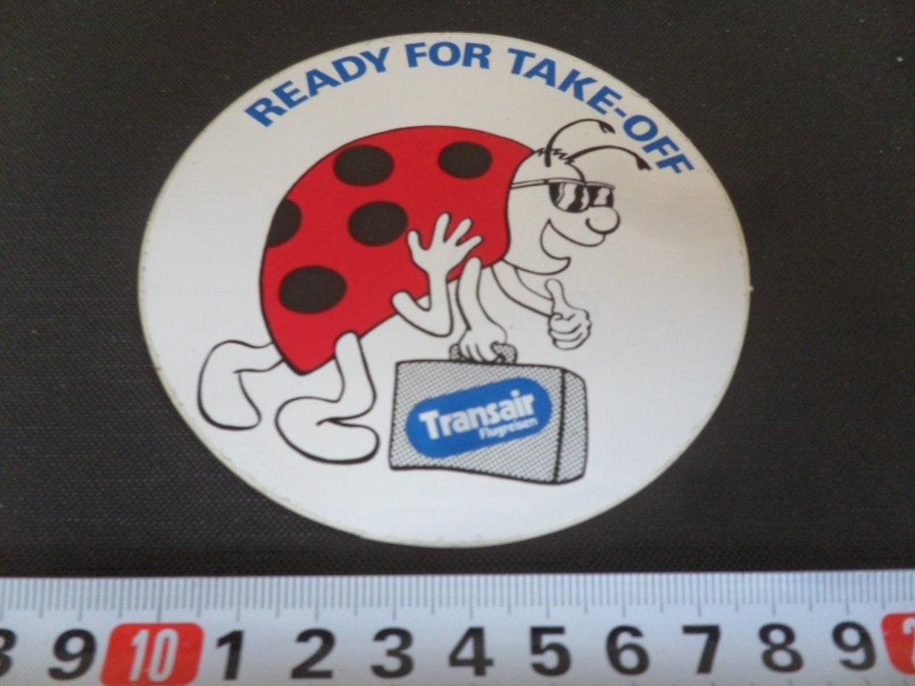 sticker READY FOR TAKE-OFF  Transait Flugreisen, Ophalen of Verzenden, Zo goed als nieuw