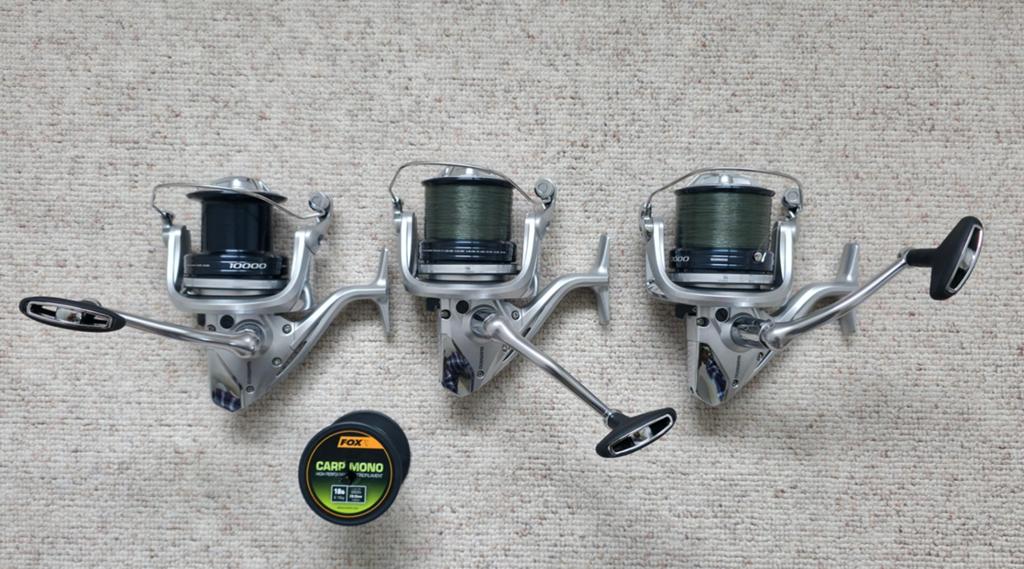 3x Shimano Aerlex 10000 XSB Big Pit Molen Karpervissen, Ophalen of Verzenden, Zo goed als nieuw, Molen