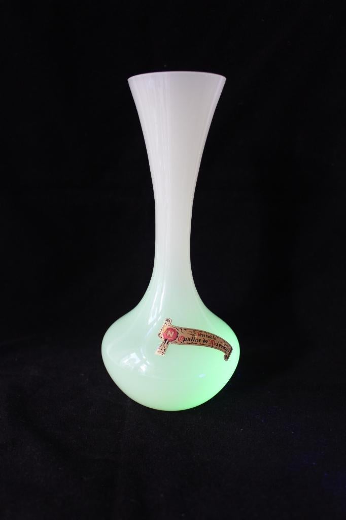 Vintage Murano Nason uranium glas vaas 1950, Ophalen of Verzenden