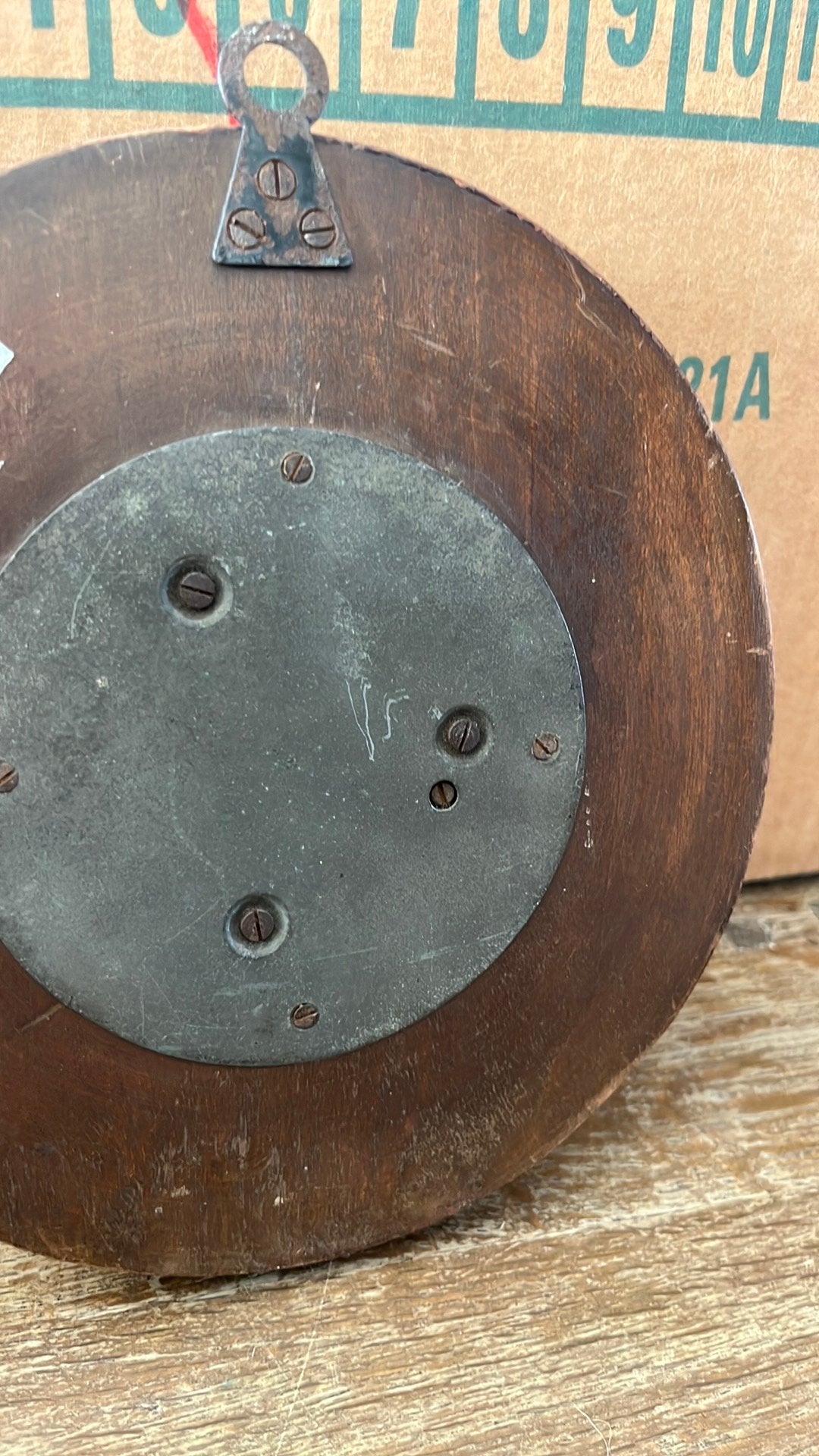 Oude Engelse Barometer (ongeveer1920) diameter 18cm, Audio, Tv en Foto, Weerstations en Barometers, Ophalen of Verzenden, Gebruikt