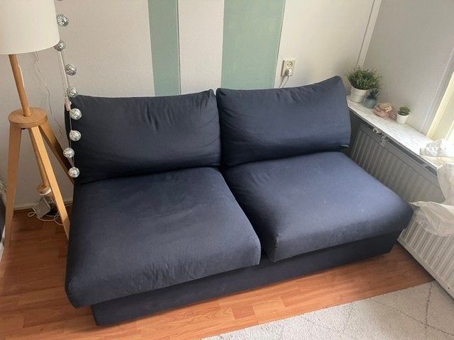 Vimle 2 zits donkerblauw, Huis en Inrichting, Ophalen, Gebruikt, Minder dan 75 cm, Tweepersoons