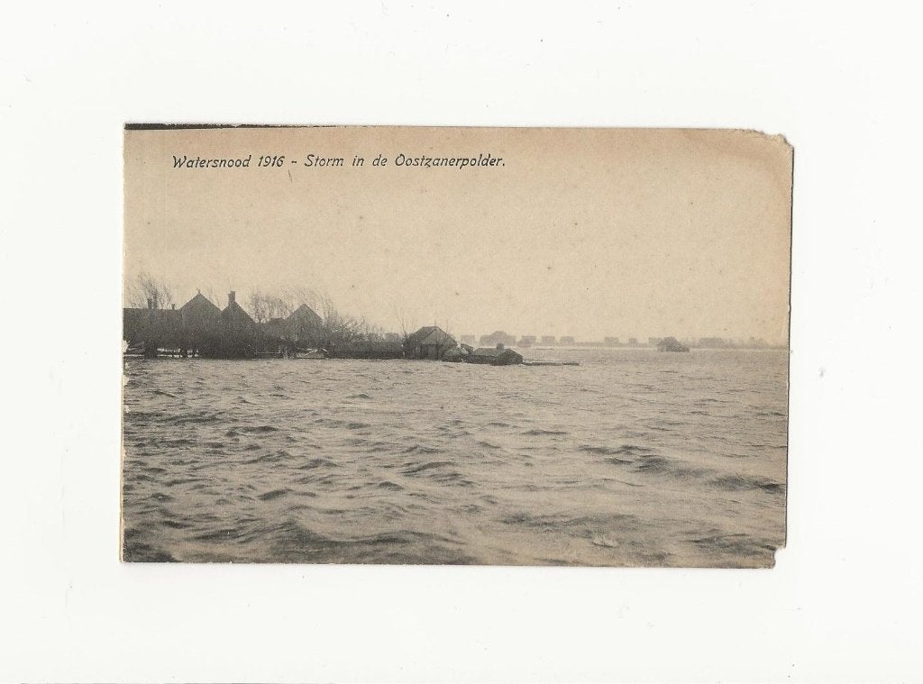 Oostzaan - watersnood 1916 - Storm in de Oostzanerpolder (2), Ophalen, Voor 1920, Ongelopen, Noord-Holland