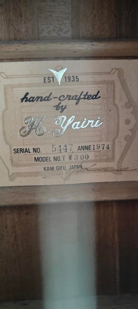 Yairi Yw300 gitaar uit 1974 met standaard en stemapparaatje, Ophalen, Klassieke of Spaanse gitaar