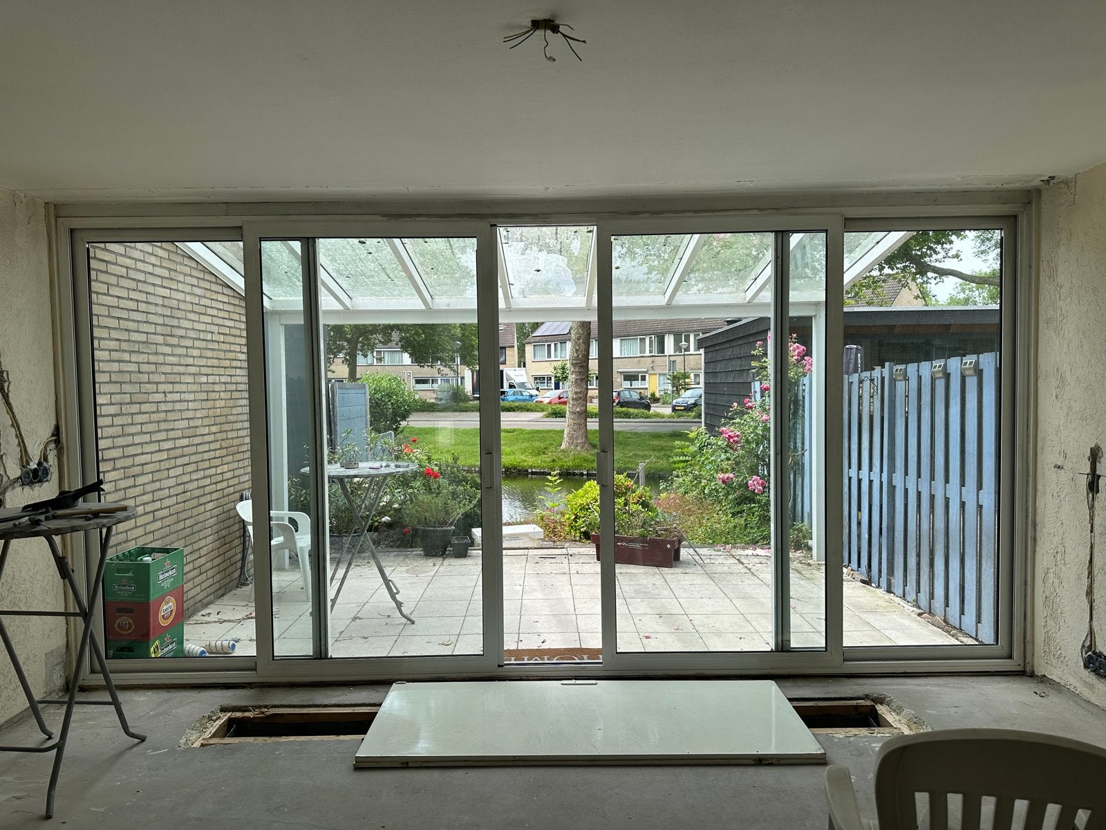 Schuifpui 520x250 cm - Goede staat, direct beschikbaar!, Gebruikt, Aluminium, Ophalen of Verzenden, Inclusief glas