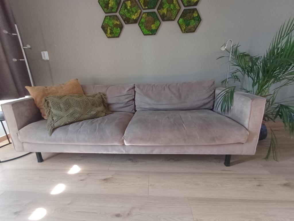 3-zits bank - suède look - uitstekende staat, Ophalen, Driepersoons, 75 tot 100 cm, Zo goed als nieuw