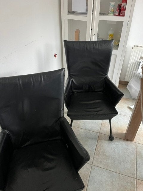 bureau stoelen Gerard van den Berg, Huis en Inrichting, Ophalen, Gebruikt, Zwart, Leer