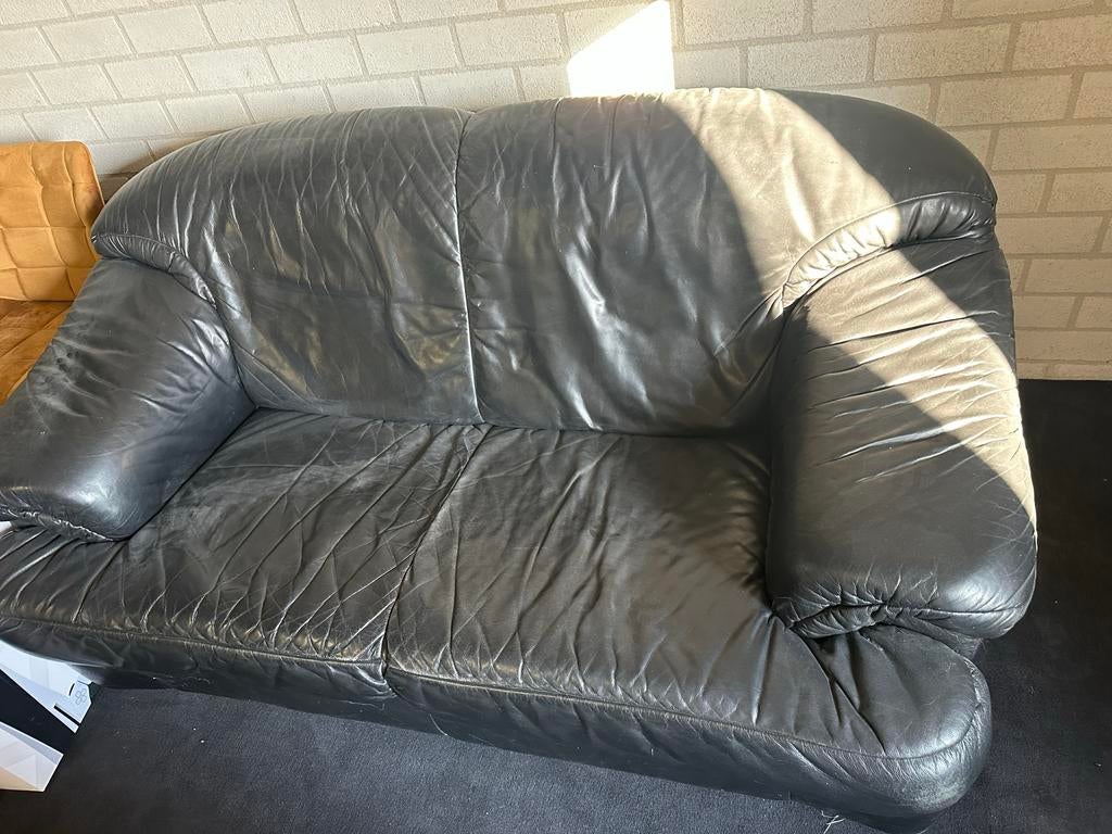 Comfortabele leren bank - Gratis af te halen, Huis en Inrichting, Ophalen, 150 tot 200 cm, Tweepersoons, Zo goed als nieuw