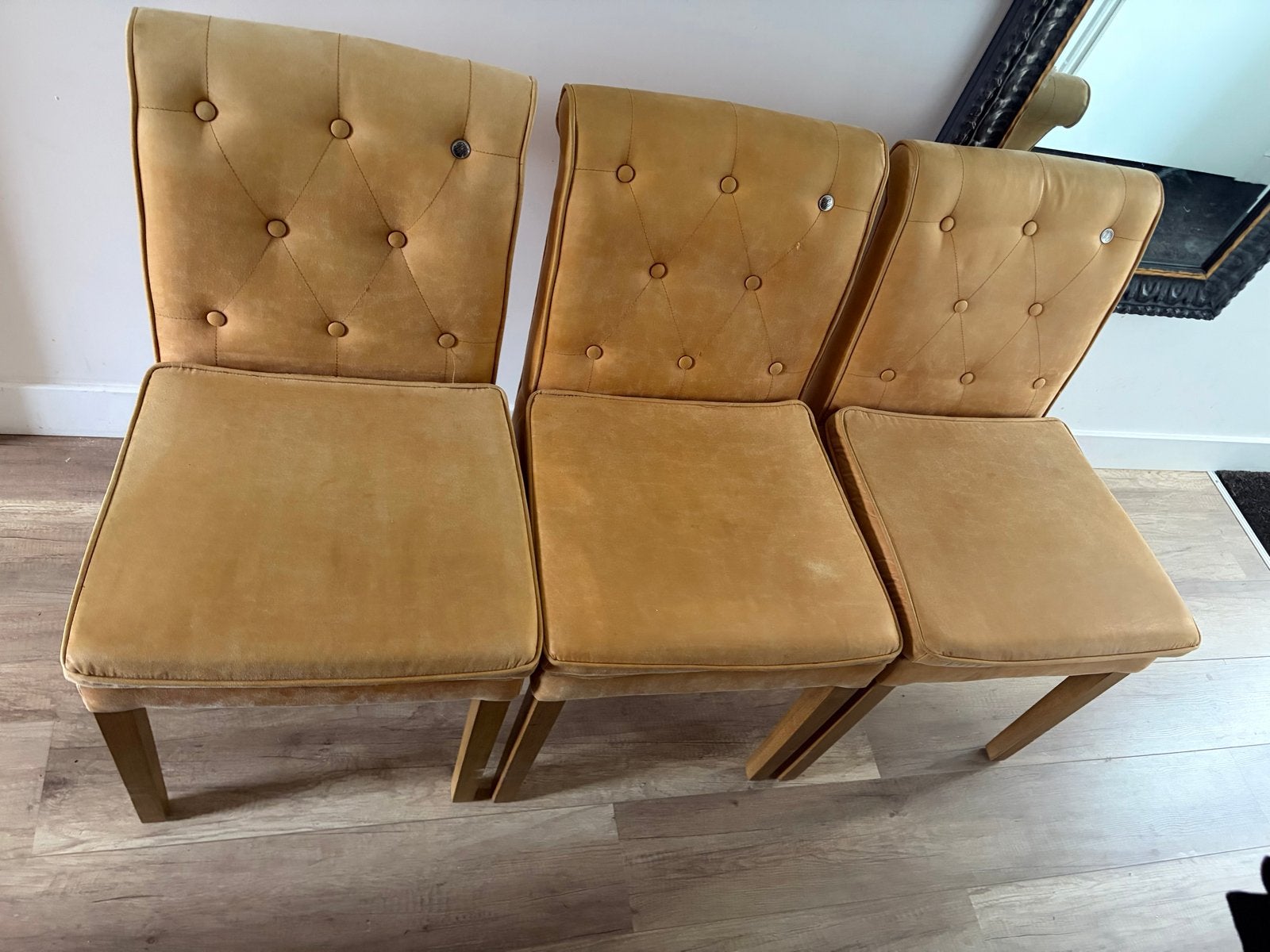 Riviera Maison - Set van 3 eetkamerstoelen - Pellini leer, Ophalen, Gebruikt, Overige kleuren, Drie