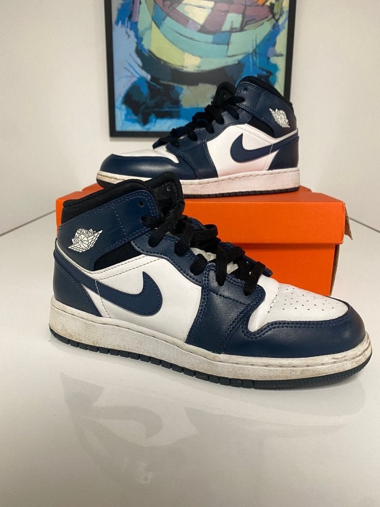 Jordan 1 Mid Armory Navy, Kleding | Heren, Nike, Sneakers of Gympen, Gedragen, Verzenden