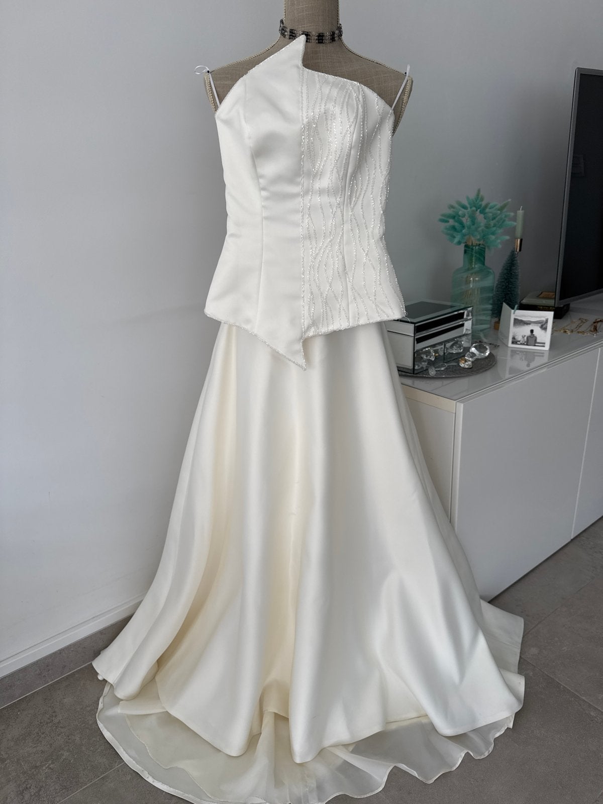 Prachtige op maat gemaakte bruidsjurk - Maat XXS, Kleding | Dames, Trouwkleding en Trouwaccessoires, Ophalen of Verzenden, Gedragen