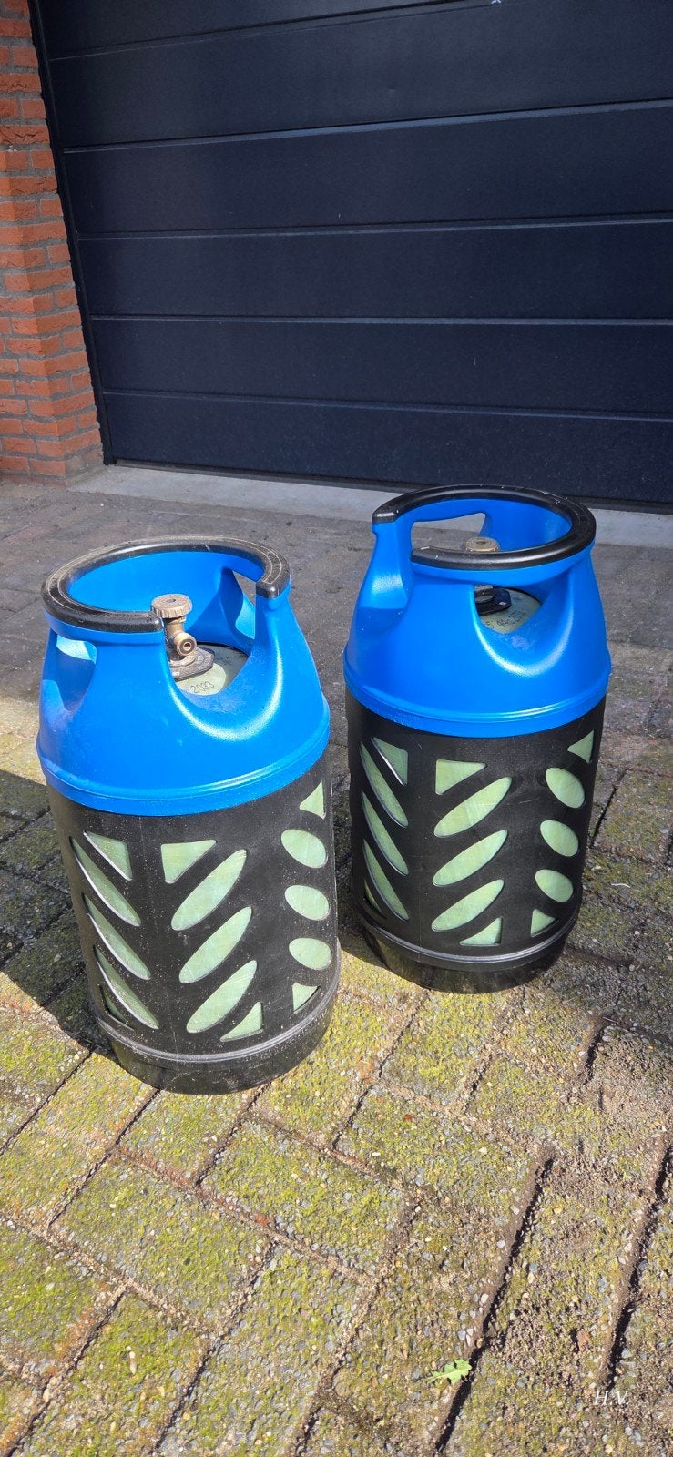 2 Lichtgewicht Propaan Gasflessen (1 Vol, 1 Gedeeltelijk), Ophalen of Verzenden, Zo goed als nieuw