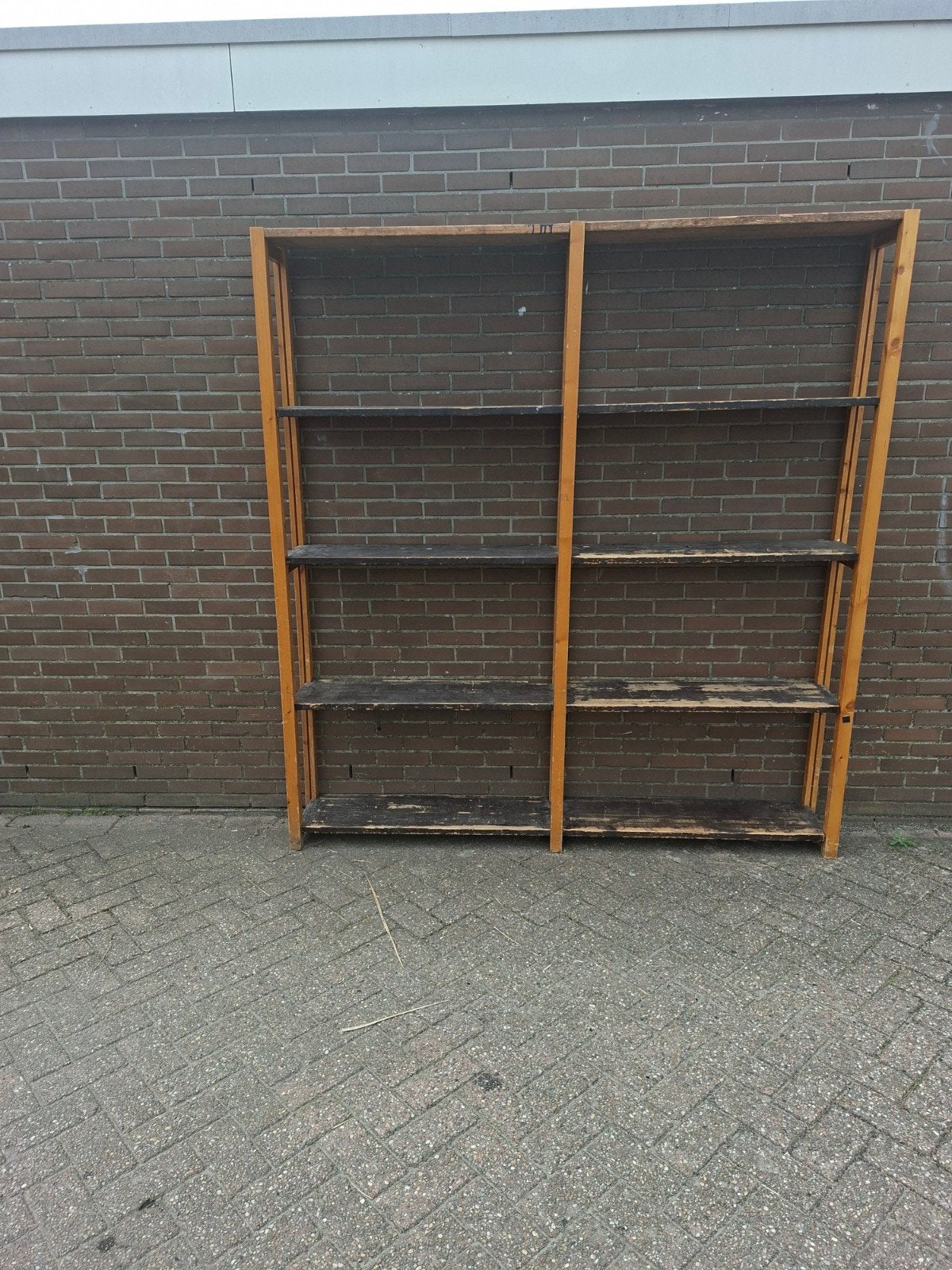 Dubbele lundia vintage boekenkast., Huis en Inrichting, Ophalen, Met plank(en), Gebruikt, 200 cm of meer
