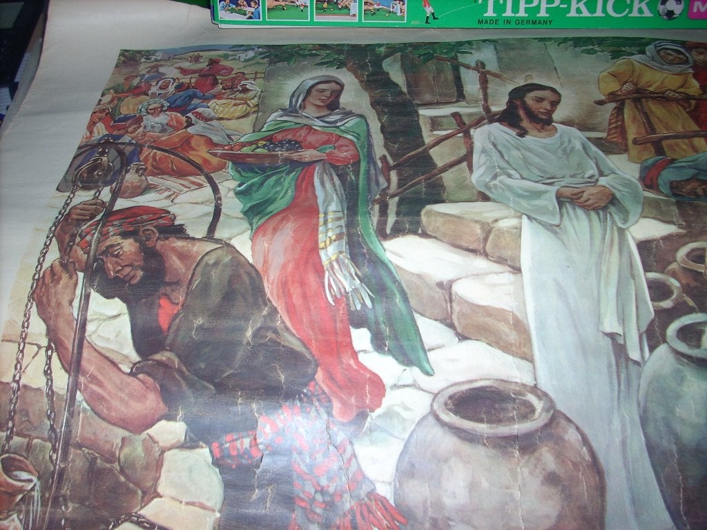 Bijbelse schoolplaat - Wijnwonder van Cana - 1954 - Joh.2:7, Ophalen, Overige thema's